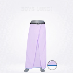 Boys Sky Blue Border Line White Lungi